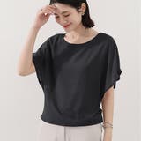 ブラック | フレア袖シャツブラウスシフォントップス | ANGELCLOSET