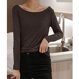 ブラウン | レディースインナー長袖 タイトカットソー | Miniministore