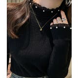 ブラック | リブニットトップス ハイネック長袖春秋冬 | Miniministore