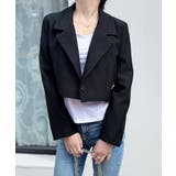 ブラック | ショート丈テーラードジャケット韓国風秋服 | SUNSHINE CLOSET