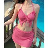 フューシャピンク | レディース水着 スイムウェア フロントリボン | SUNSHINE CLOSET