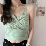 ミントグリーン | ニットタンクトップ トップス ショート丈 | Miniministore