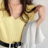 イエロー | リブニット トップス レディースニットt | ANGELCLOSET