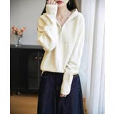 アイボリー | ダブルジップニットカーディガン 羽織 春 | Miniministore