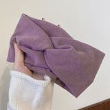 パープル | ヘアバンド レディース 幅広い 髪留め | Miniministore