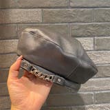 ダークグレー | ベレー帽 帽子 レディース チェーン付き | Miniministore