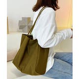 カーキ | キャンバスバッグ 大容量 トートバッグ鞄 | ANGELCLOSET