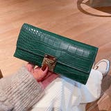 ダークグリーン | 長財布 クロコ型押し PUレザー シンプル | Miniministore
