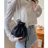 ブラック | 巾着ショルダーバッグ リボン付き 結婚式 | Miniministore