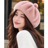 ライトピンク | ポンポン付き帽子レディースパンプキン帽 大人可愛い ボリュームファーぼうし | SUNSHINE CLOSET