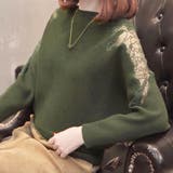 カーキ色 | ドルマンニットトップス ボートネック上品 | Miniministore