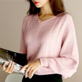 薄ピンク | ニットトップス レディース 体型カバー秋 | Miniministore