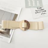 アイボリー | バックルベルト レディース ゴム PU | Miniministore