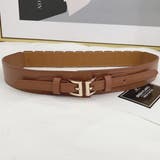 キャメル | バックルベルト レディース ゴム PU | Miniministore