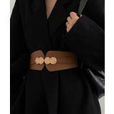 キャメル | バックルベルト レディース ゴム PU | Miniministore