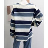 ボーダー柄 スウェット 配色 トレーナー | Miniministore | 詳細画像11 