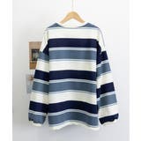 ボーダー柄 スウェット 配色 トレーナー | Miniministore | 詳細画像13 