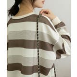 ボーダー柄Ｔシャツカットソープルオーバー | Miniministore | 詳細画像4 