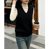 ニットベスト ケーブル編み 重ね着韓国風 | Miniministore | 詳細画像6