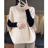 ニットベスト ジレ タートルネック重ね着 | Miniministore | 詳細画像1 
