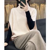 ニットベスト ジレ タートルネック重ね着 | Miniministore | 詳細画像2 