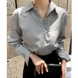 ストライプ シャツブラウス 薄手 韓国風 | Miniministore | 詳細画像1