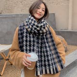 大判ストール千鳥柄マフラー リバーシブル | Miniministore | 詳細画像4