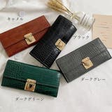 長財布 クロコ型押し PUレザー シンプル | Miniministore | 詳細画像2