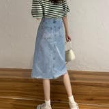デニムスカート Aライン 裾フリンジ | Miniministore | 詳細画像4
