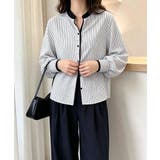 ストライプシャツブラウスボリューム袖春秋 | Miniministore | 詳細画像3