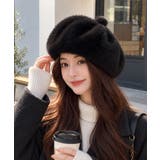 ポンポン付き帽子レディースパンプキン帽 大人可愛い ボリュームファーぼうし | SUNSHINE CLOSET | 詳細画像1