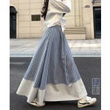 ストライプ柄ロングスカートフレアスカート | Miniministore | 詳細画像1 