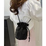 ブラック | ミニショルダーバッグ 斜め掛け巾着バッグ | Miniministore