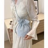 ブルー | ミニショルダーバッグ 斜め掛け巾着バッグ | Miniministore