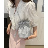 シルバー | ミニショルダーバッグ 斜め掛け巾着バッグ | Miniministore