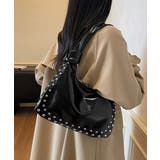 ブラック | スタッズワンショルダーバッグ肩掛けバッグ | Miniministore