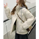 アイボリー | 中綿ジャケット キルティングブルゾン防寒 | ANGELCLOSET