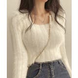 アイボリー | ショート丈 シャギーニットトップス韓国風 | SUNSHINE CLOSET