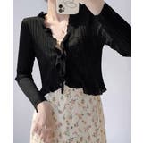 ブラック | フリルボレロ 薄手ニットカーディガン春夏 | SUNSHINE CLOSET