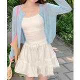 ライトブルー | 透かし編みニットカーディガンクロップド丈 | Miniministore