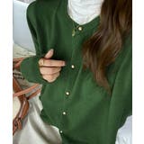 ダークグリーン | 金ボタンショートニットカーディガン韓国風 | Miniministore