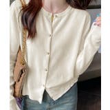 アイボリー | 金ボタンショートニットカーディガン韓国風 | Miniministore