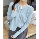 ライトブルー | 金ボタンショートニットカーディガン韓国風 | Miniministore