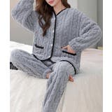 ブルーグレー | フリースパジャマセット レディース部屋着 | Miniministore