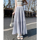 ブルーグレー | シフォンスカート ロングプリーツスカート | Miniministore