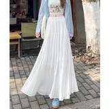ホワイト | シフォンスカート ロングプリーツスカート | Miniministore