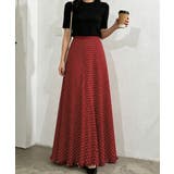ワインレッド | 水玉柄ロングスカート ウエストゴム aラインスカート | SUNSHINE CLOSET