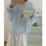 スカイブルー | モヘアニットカーディガンファージャケット | Miniministore