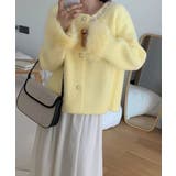 イエロー | モヘアニットカーディガンファージャケット | Miniministore