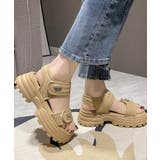 ベージュ | 厚底ベルクロサンダル スポーツサンダル夏 | Miniministore